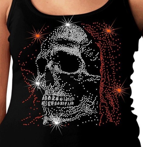 Skull ladies crystal vest - skull,