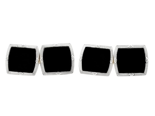 Antique art deco black onyx - art,