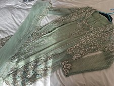 Stunning Wedding Party Engagement Walima 4pc Jacket  Embroidered Pakistani Golu