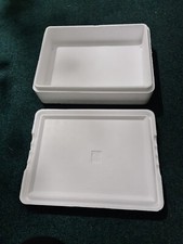 Preloved Polystyrene Moulded Produce Box with Lid - Good Condition 40x30x11cm