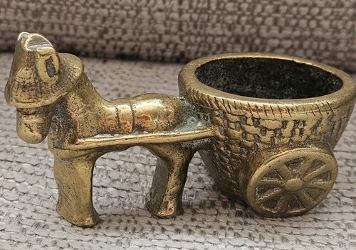 Vintage brass horse and cart - vintage,