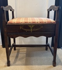 Antique Wooden Piano Stool