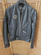 Jack Daniels Real Leather Jacket Authentic Double Lined Biker