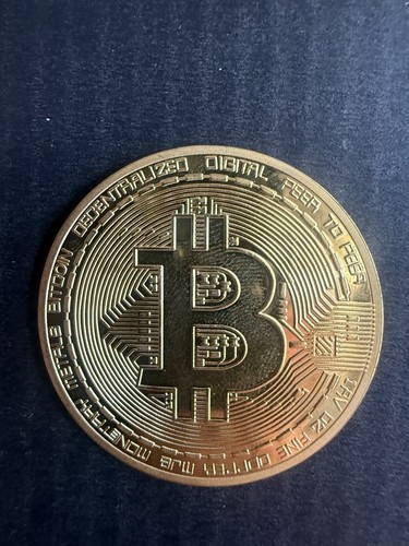 Gold plated bitcoin coin - plated,