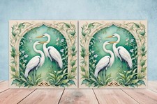 Art Nouveau Heron Bird Ceramic