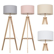 Wooden tripod floor lamp - tripod,