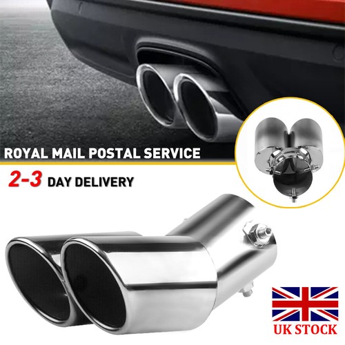 Car rear dual exhaust pipe - car,