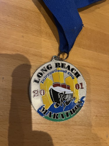 Long beach 2001 marathon medal - long,