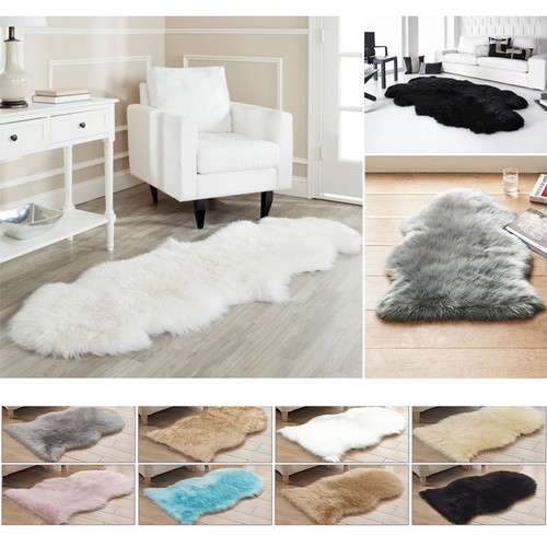 Large faux fur rug soft - large,