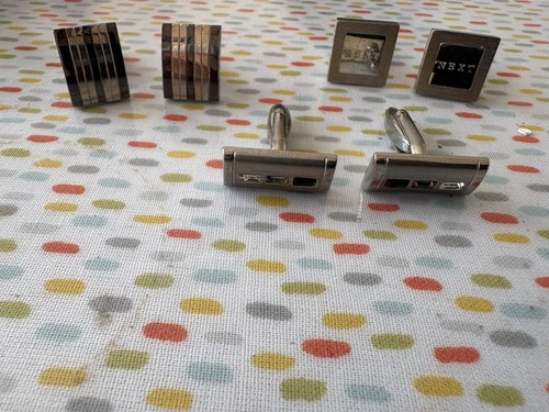 Modern silvertone cufflinks - ,