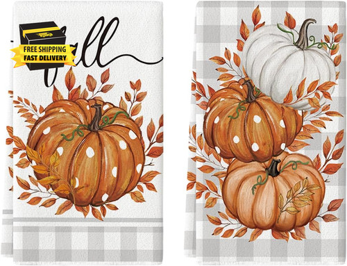 Orange pumpkin leaves - orange,