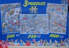 Van Haasteren -Some like it hot,United Europe, Assembly Line. 3 Jigsaws Complete