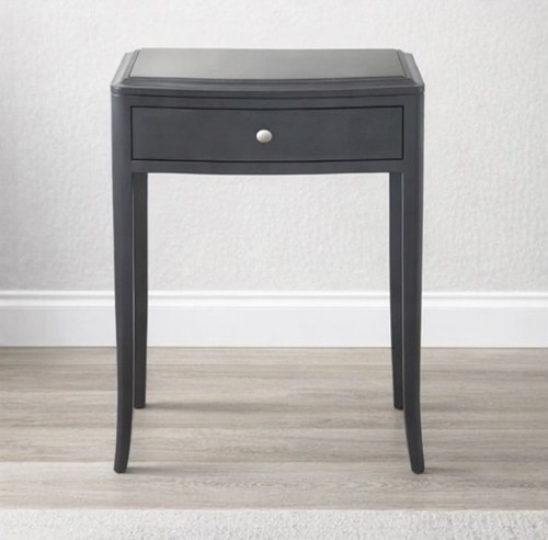 Black mahogany bedside table - black,