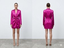 ZARA Fuchsia Pink Satin Effect