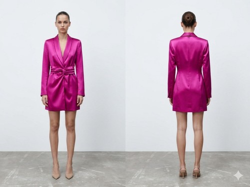 Zara fuchsia pink satin - zara, effect