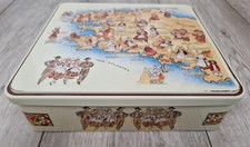 Collectable Biscuit Tin With Map And People Of Old French Area Breiz-izel