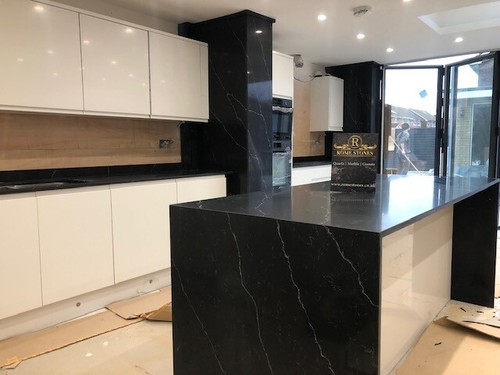 Black calacatta quartz - black,