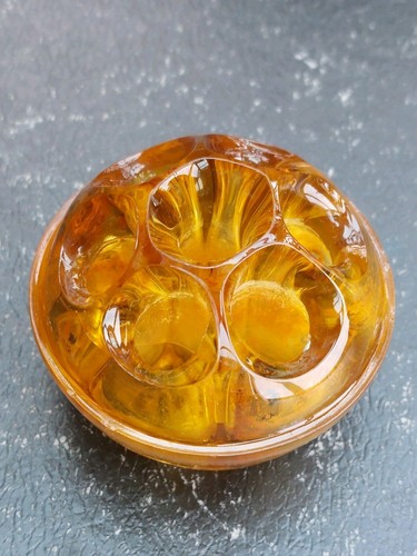 Rare bright amber - glass, hole