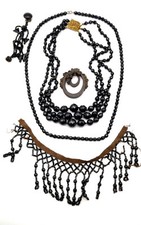 Antique Mourning Jewellery Vulcanite French Jet Victorian Bundle Job Lot