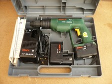 PSB9,6VES-2 BOSCH 9.6V HAMMER DRILL - CASE, CHARGER & MANUALS + 2ND CASE & PARTS