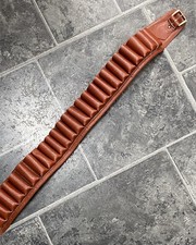 Vintage Leather Shotgun Cartridge Belt 12/25 READ AD