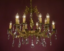 LARGE CHERUBS CHANDELIER BRASS