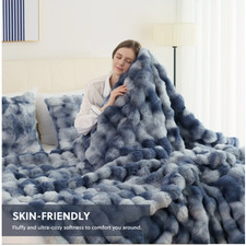 Premium Soft Bubble Fleece Blanket Warm Cozy Throw for Bedroom Sofa Blanket