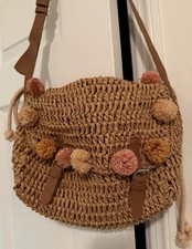  ZARA Girls / Ladies cute shoulder with Pom poms Bag - BOHO - 