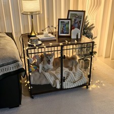 Tempered Glass Wood Pet Crate
