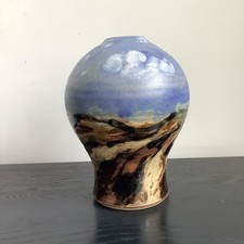 Yorkshire Stoneware Studio Pottery Daniel / Wendy Salt Nature Colourful Art Vase