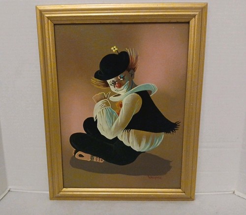 Original clown oil painting - oil,