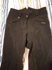 Derby House High Waisted Breeches Black Suede Seat 30"