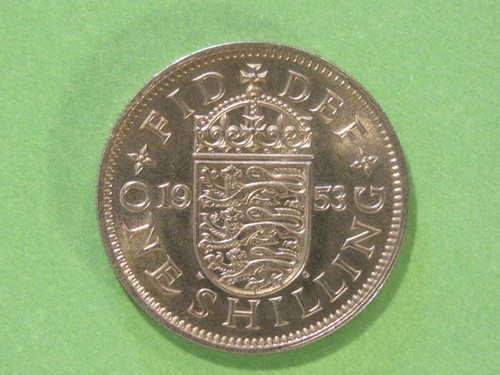 One english shilling - one, coin