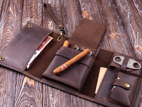 Cigar pouch leather - cigar,