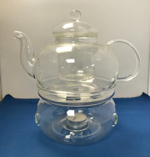 Glass Tea Set, teapot, stand +