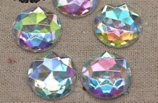Crystals Flat back Rhinestones Acrylic Stones ROUND Multi Facet - STAR - GLUE ON