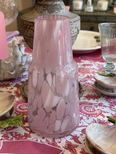 Vintage pink glass carafe - vintage,