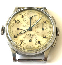 Vintage Grard Perregaux Chronograph Ca 1940's Cal. 285 Watch 36mm Rare 17 Jewels