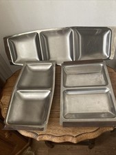 Vintage Retro Stainless Steel Serving Trays, 2 x Chichester, 1 x Danish Made