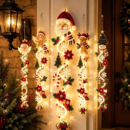 Glowing christmas door hanger - glowing,