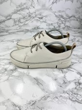 Clarks Trigenic Women's Comfort Shoes UK 5.5 Cream Leather Lace Up Round Toe