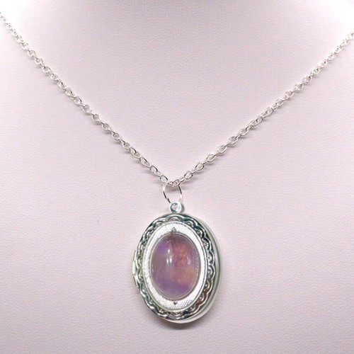 Silver photo locket - photo,