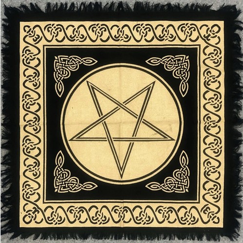 Pentagram gold pagan altar - pentagram,