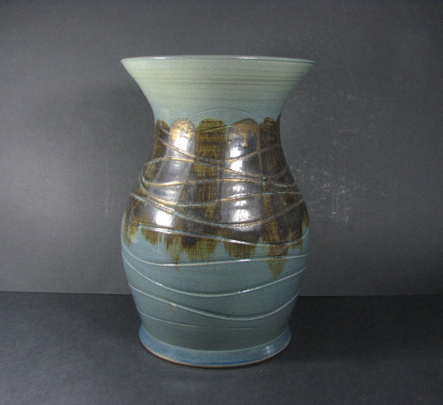 Large blue studio pottery - large,