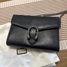 Gucci Mini Dionysus Leather Clutch Bag Women's In Black