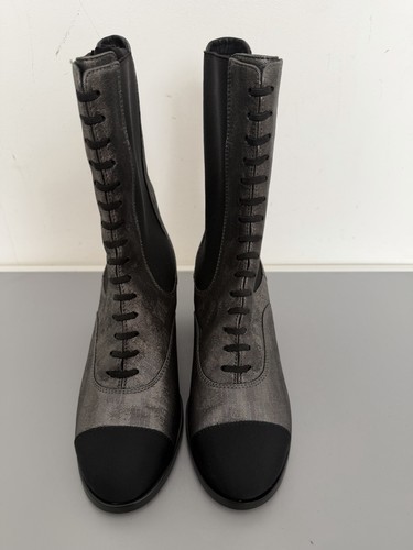 Chanel mid calf grey black - chanel, grey/black