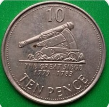 2013 ?? GIBRALTAR 10p coin Ten Pence THE GREAT SIEGE 1779-1783 number 10 UP