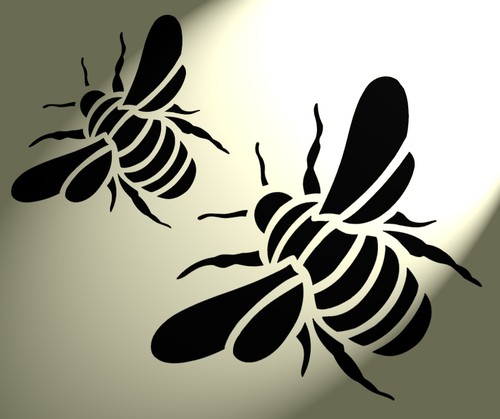 Shabby chic stencil bumble - shabby,
