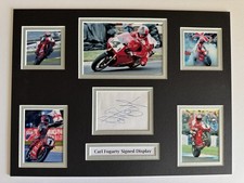 MotoGP Carl Fogarty Signed 16" X 12" Double Mounted Display
