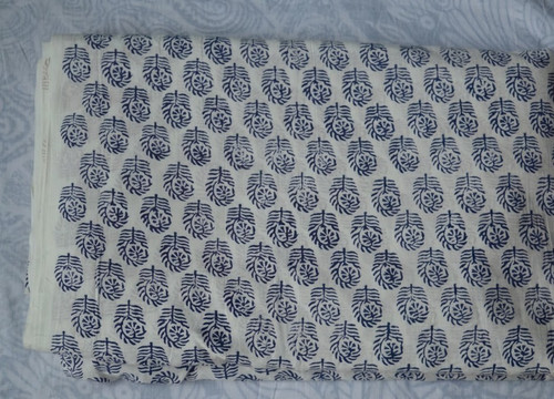 100 cotton white blue - &, indian
